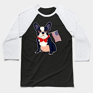 American Flag French Bulldog Dog Love Baseball T-Shirt